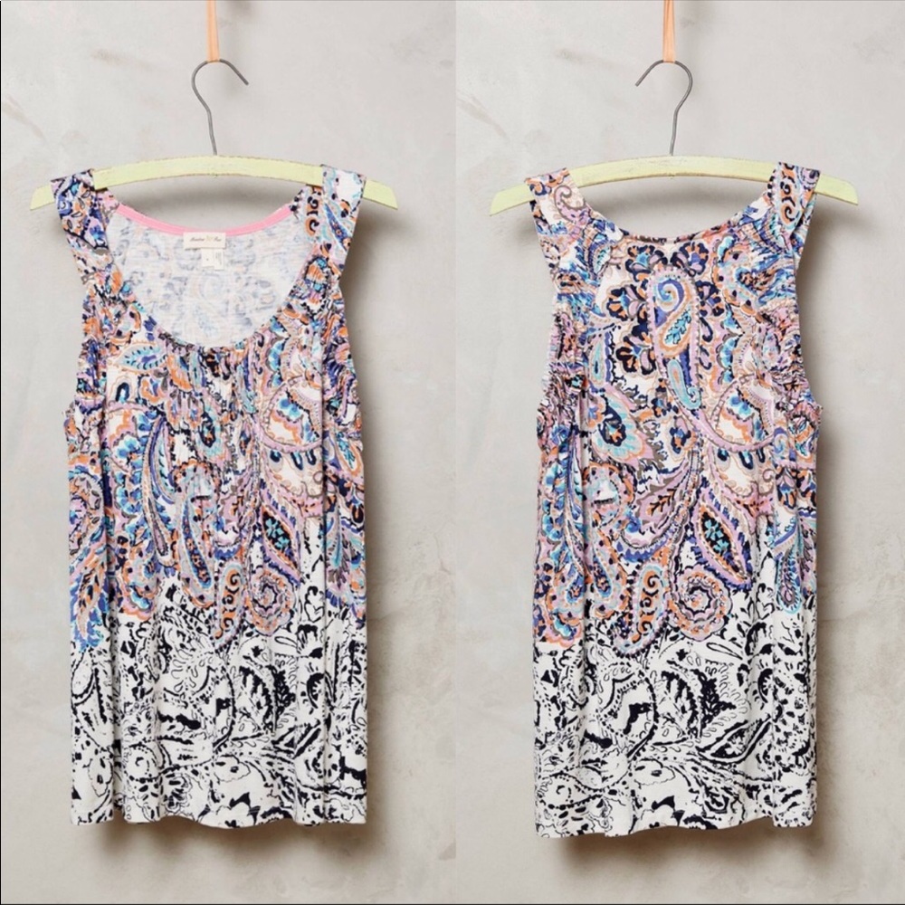 Anthropologie Meadow Rue Positano Smocked Tank Top